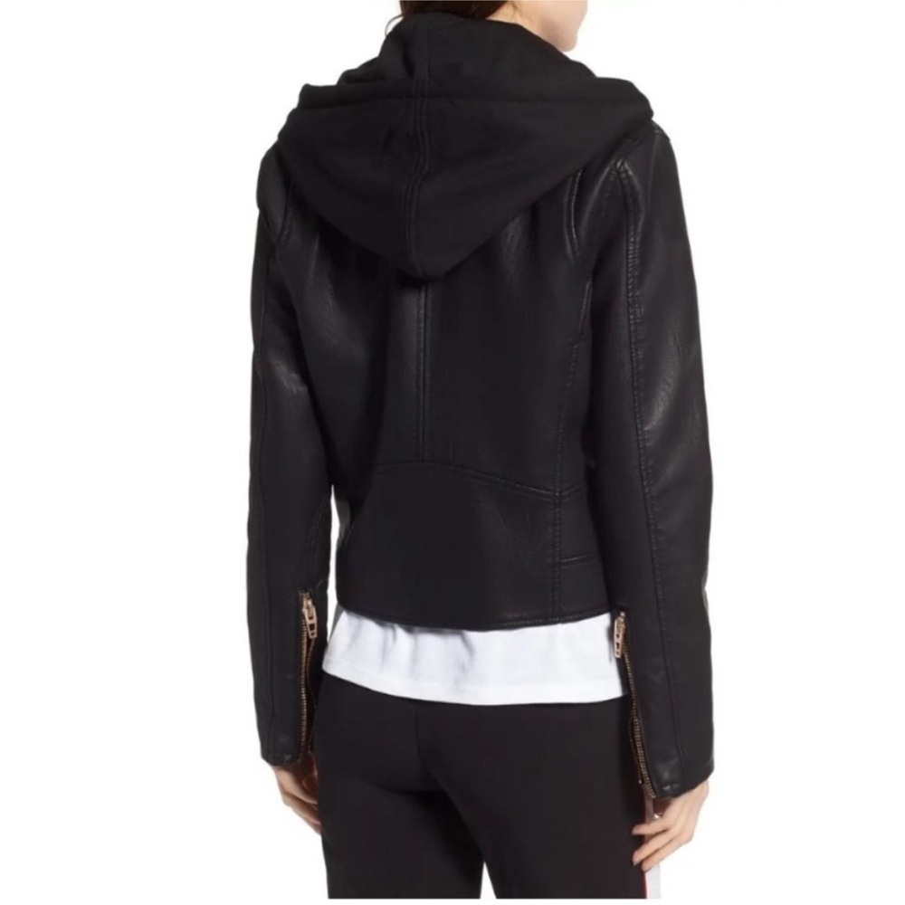 Blank NYC Faux Leather Jacket with Hood - Picture 7 of 8
